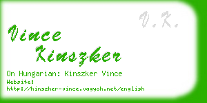 vince kinszker business card